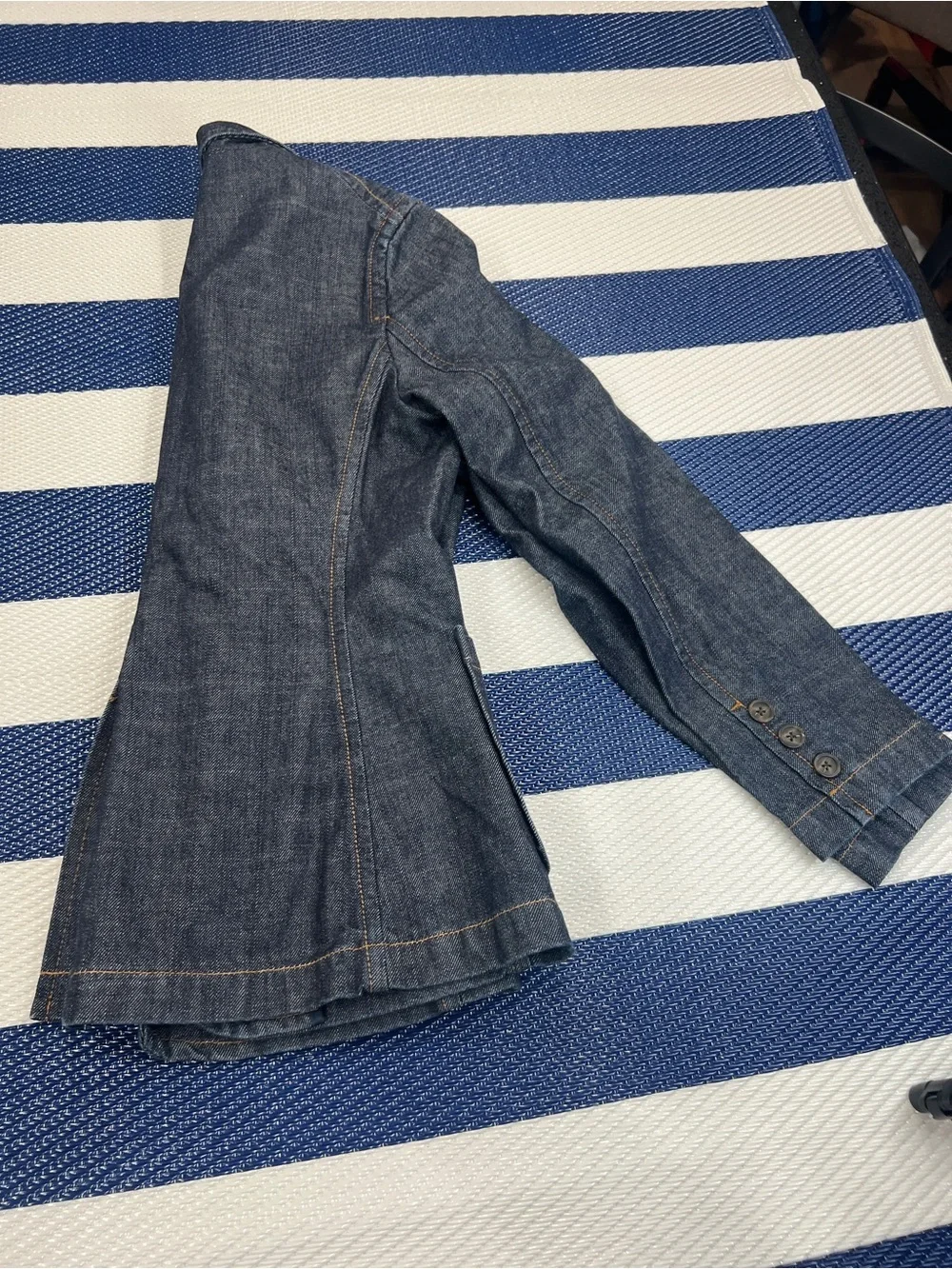 GAP Dark Wash Denim Blazer Jacket Women’s Structured Jean Jacket Sz 8 - Picture 9 of 11